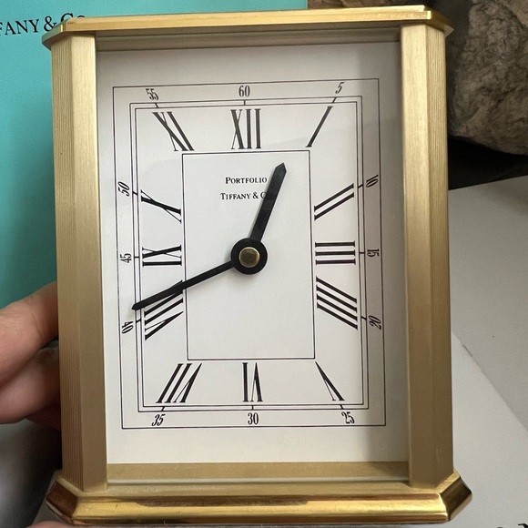 Tiffany & Co. Brass Quartz Desk Clock Battery Operated Made in Germany - Picture 4 of 16